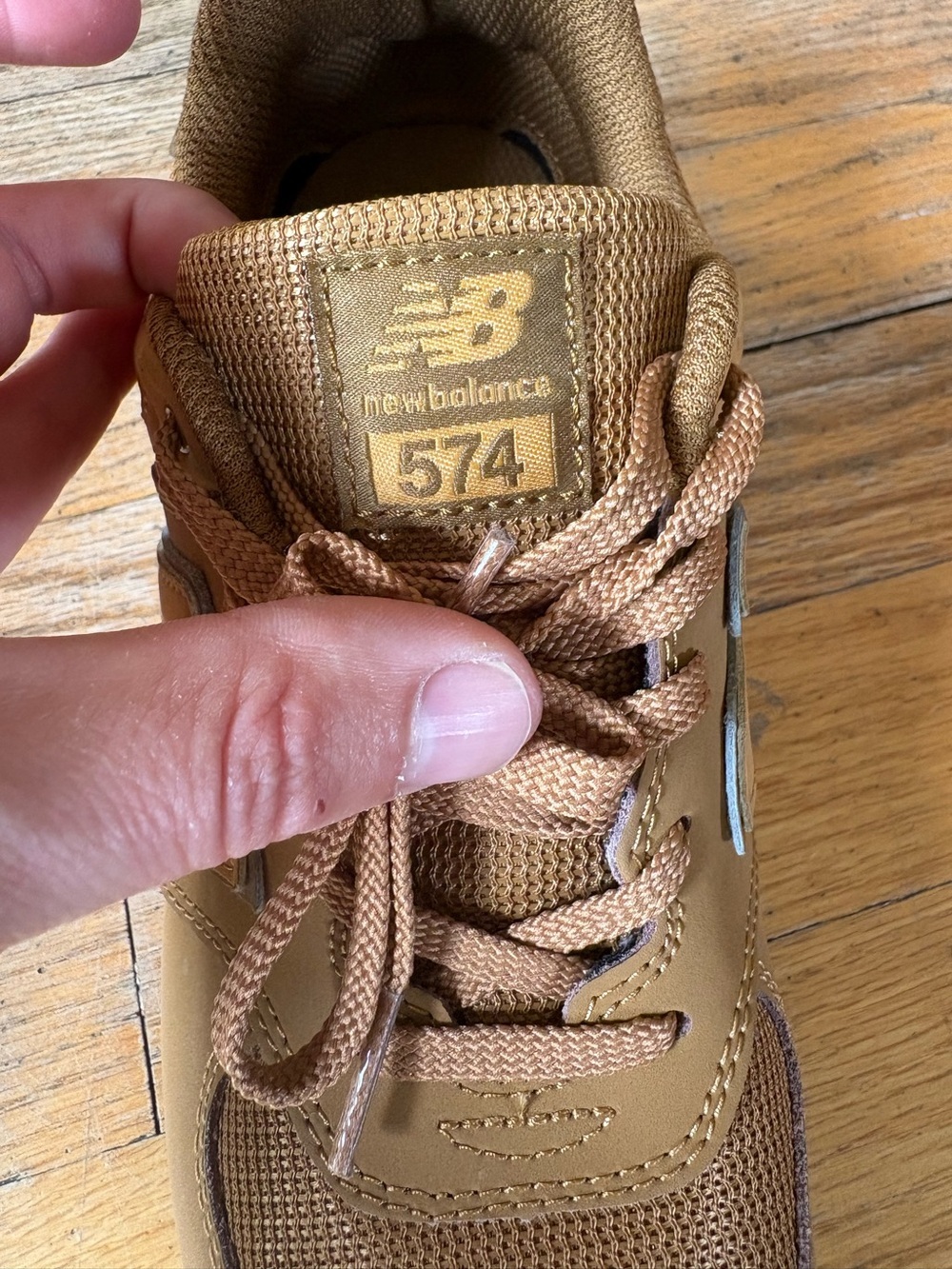 New Balance 574 in Wheat Brown - Picture 3 of 7